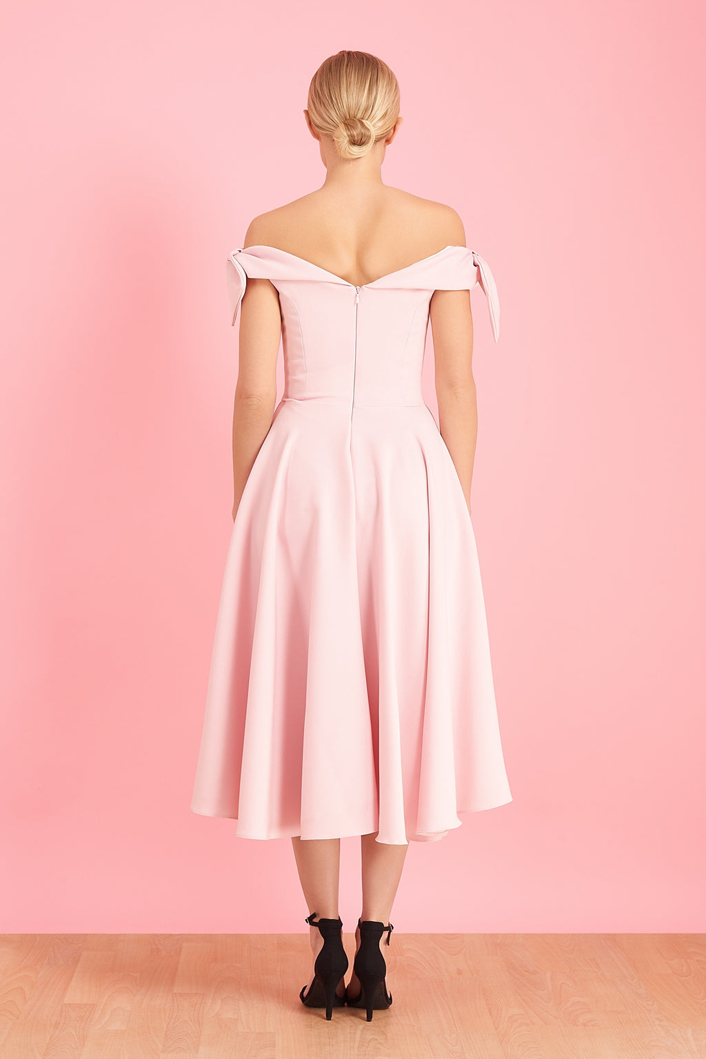 Tilly Off The Shoulder Bow Midi Dress