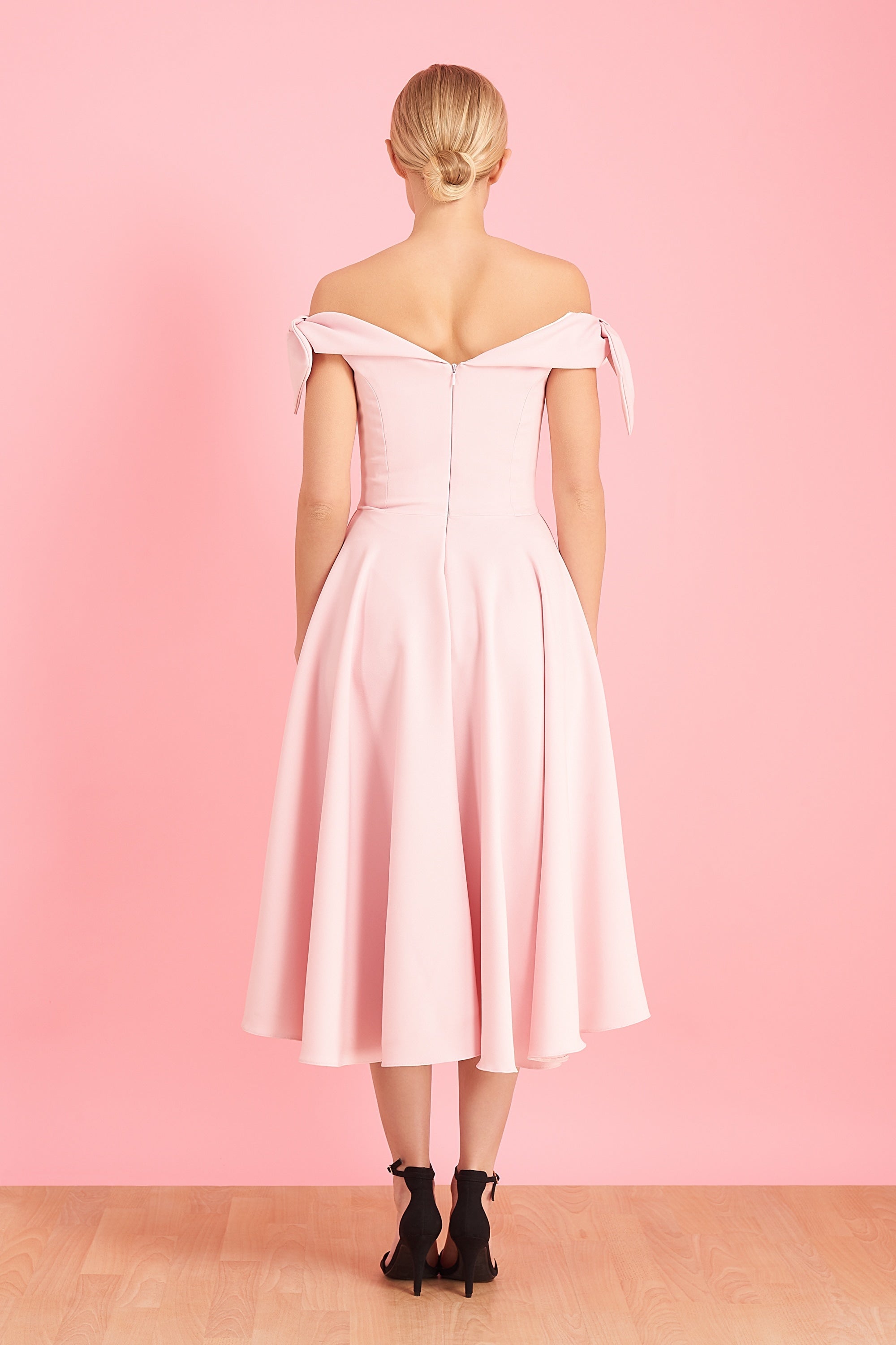 Tilly Off The Shoulder Bow Midi Dress