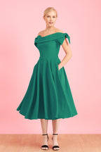 Tilly Off The Shoulder Bow Midi Dress