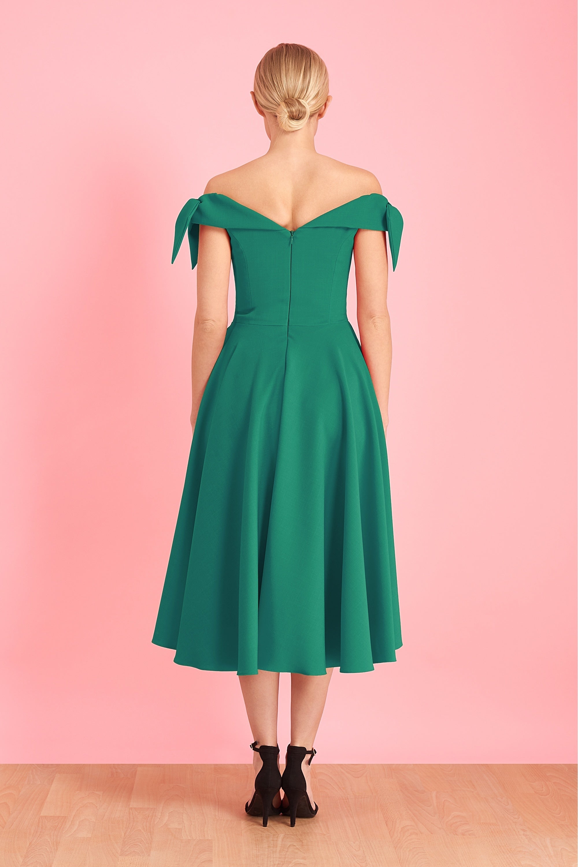 Tilly Off The Shoulder Bow Midi Dress