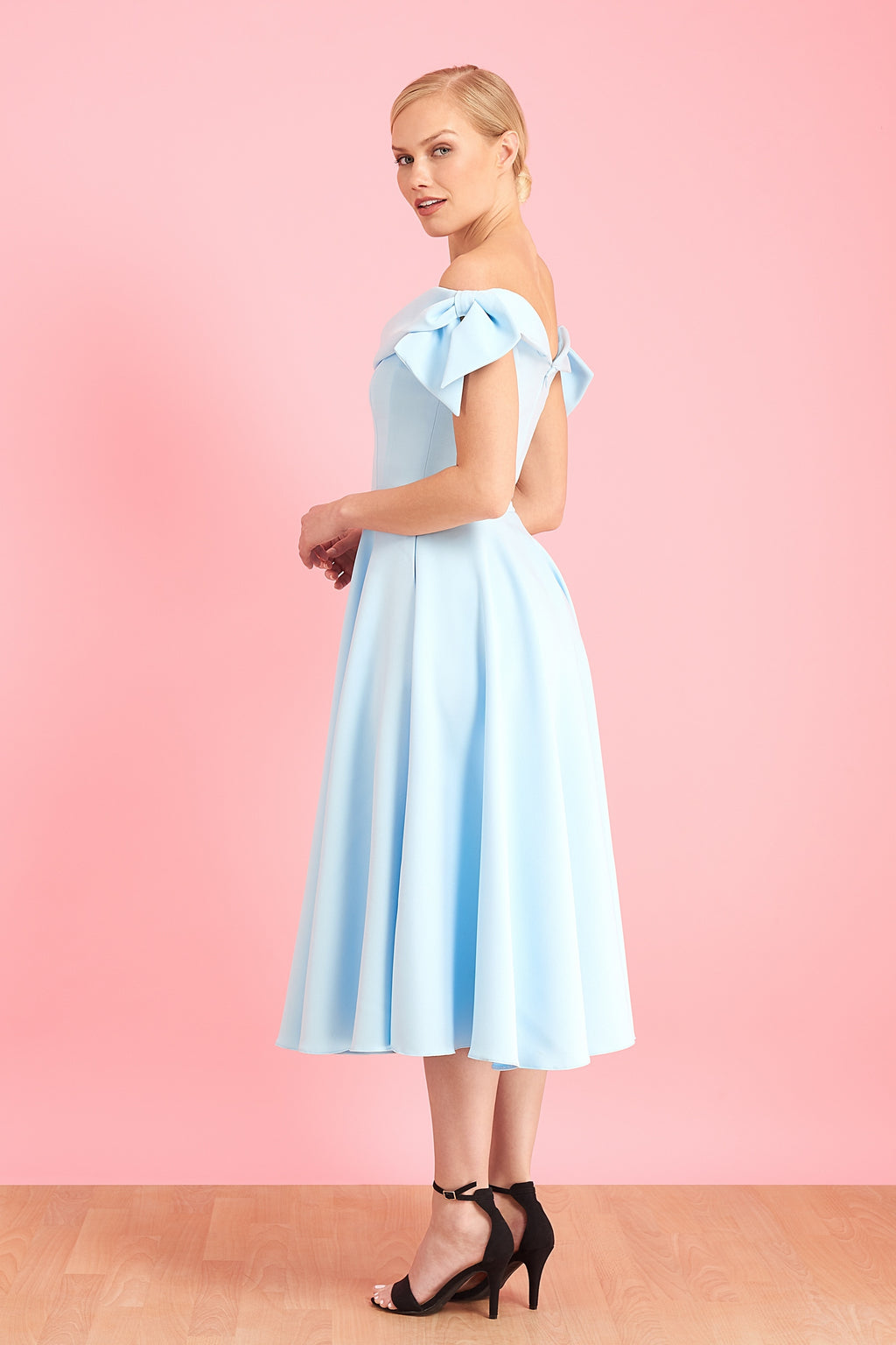 Tilly Off The Shoulder Bow Midi Dress
