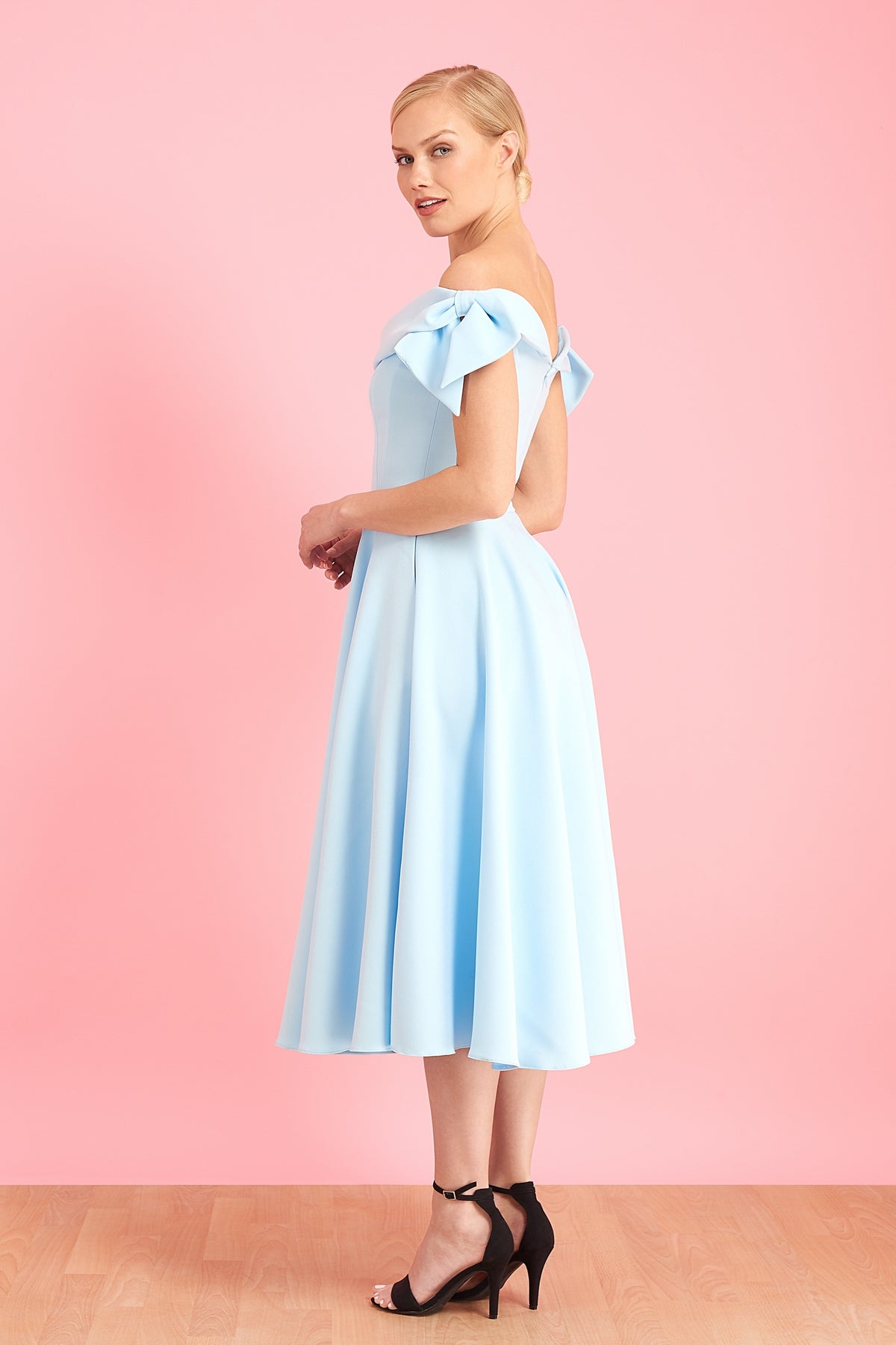 Tilly Off The Shoulder Bow Midi Dress
