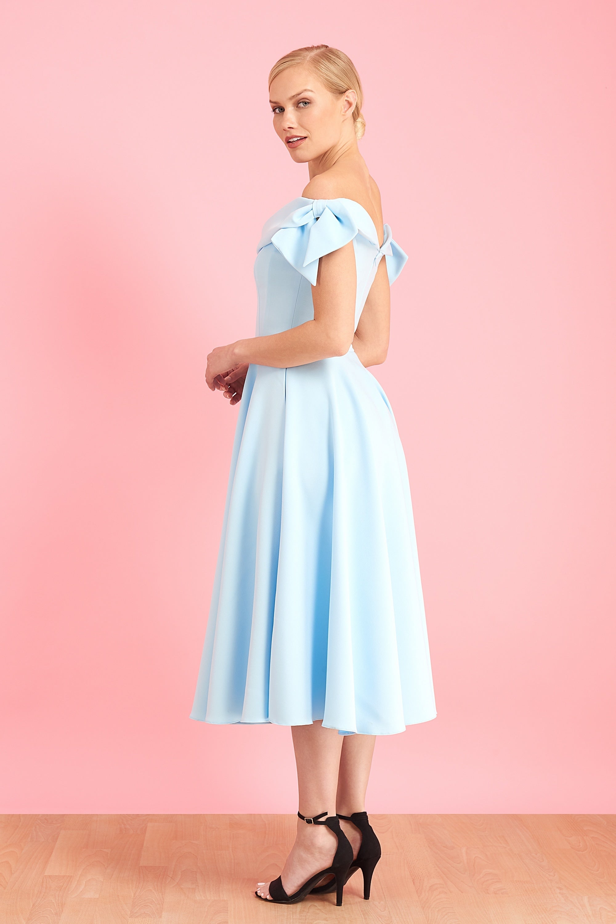 Tilly Off The Shoulder Bow Midi Dress