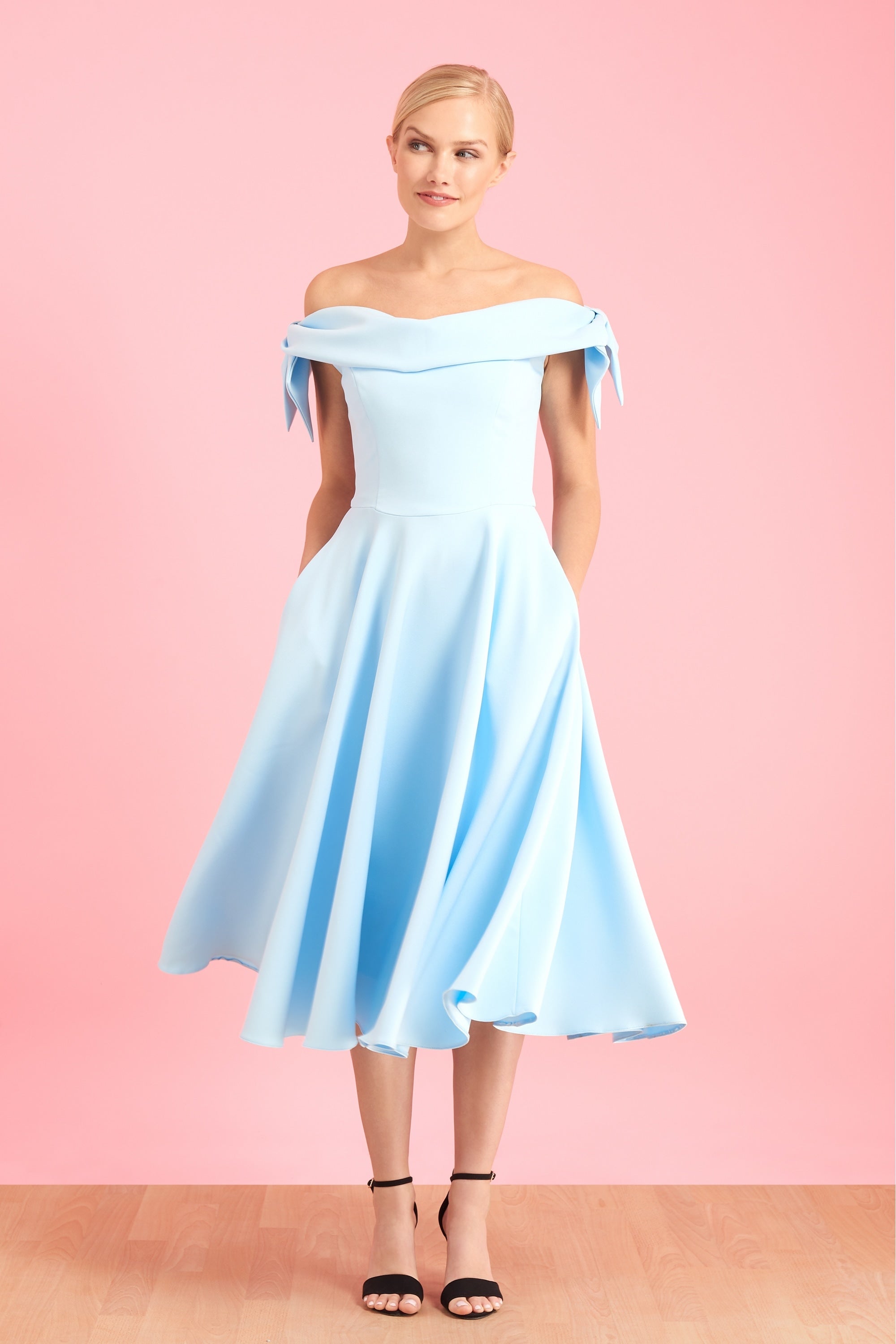 Tilly Off The Shoulder Bow Midi Dress