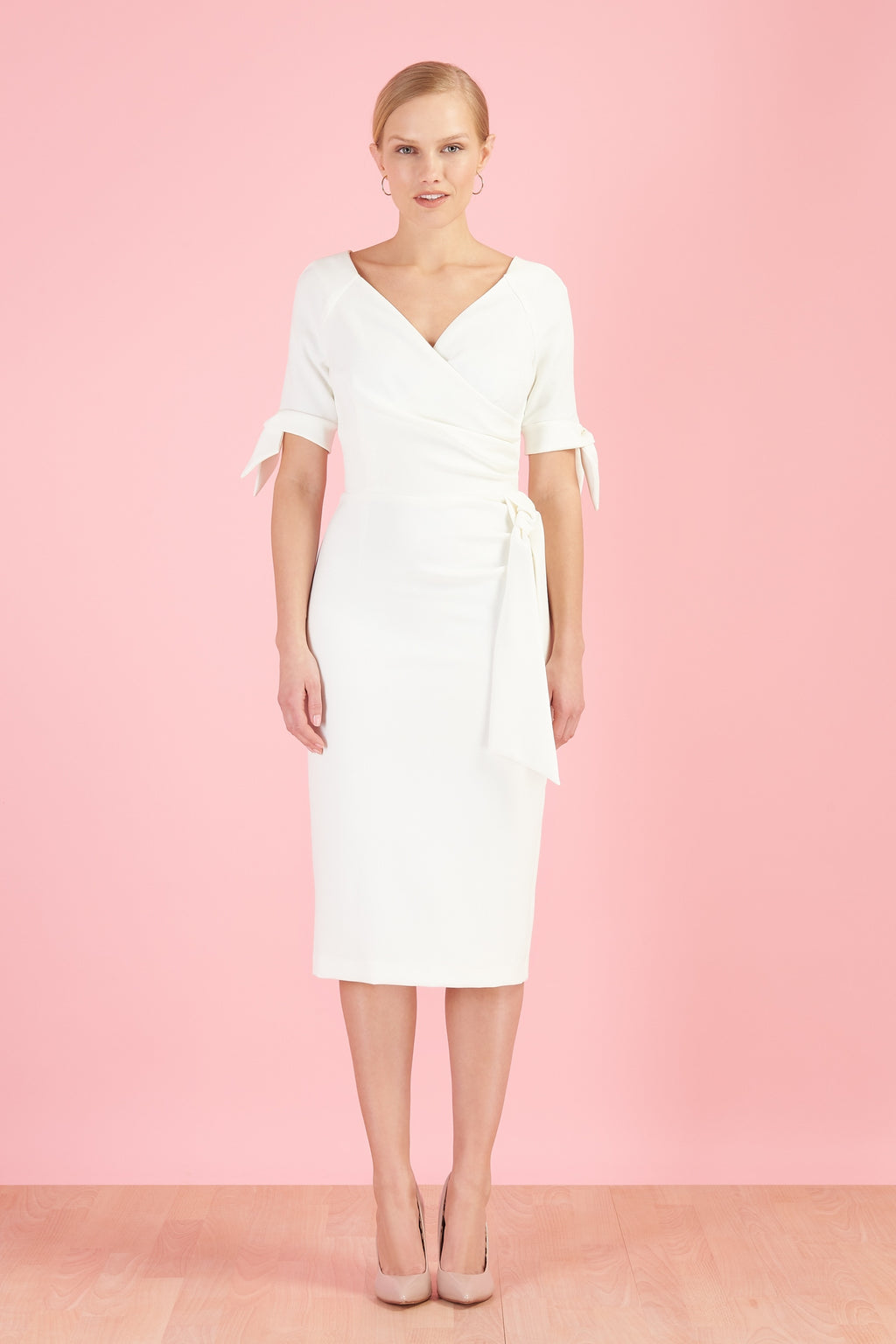 Hourglass Mid Sleeve BOW Pencil Dress