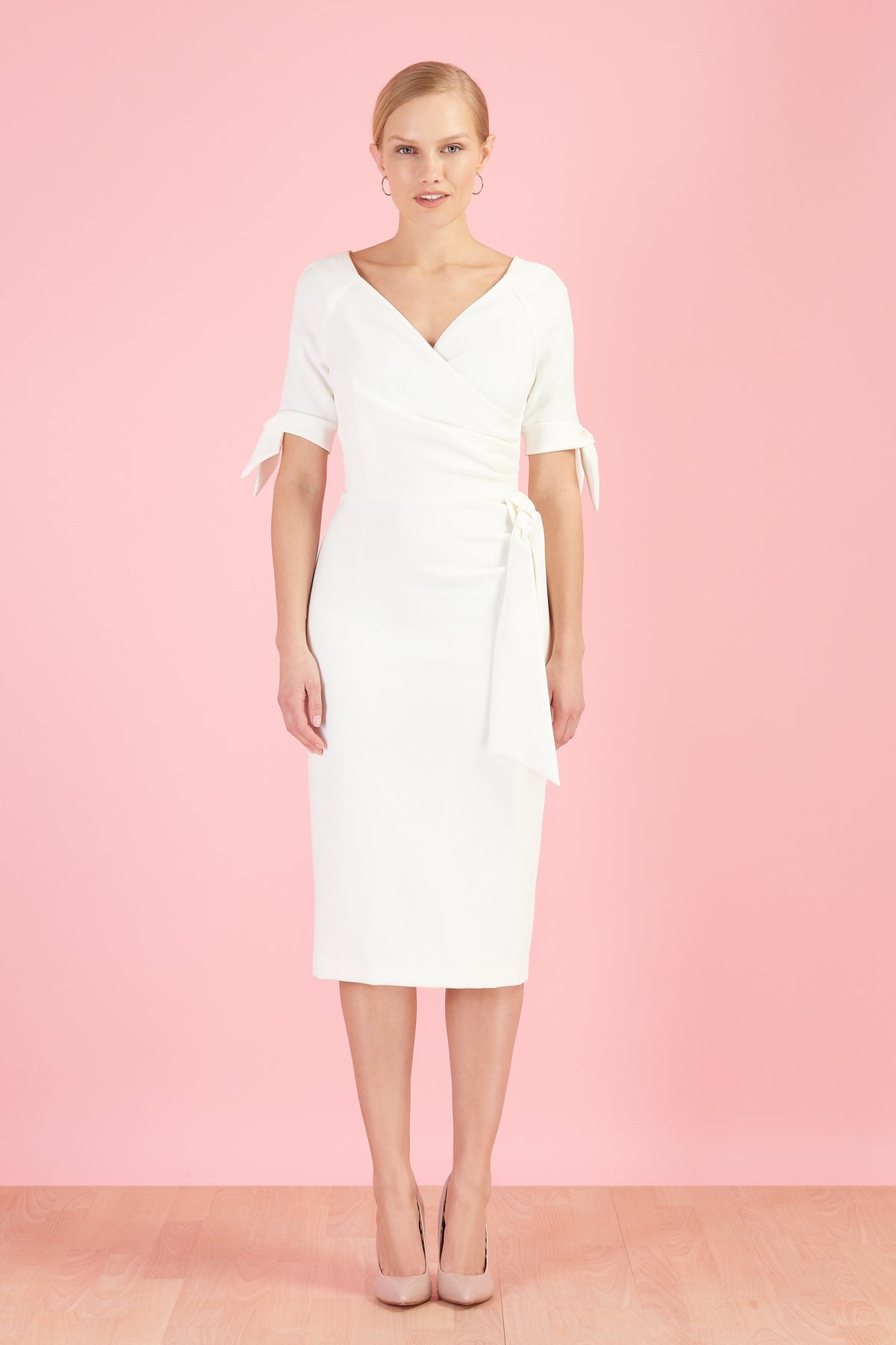 Hourglass Mid Sleeve BOW Pencil Dress