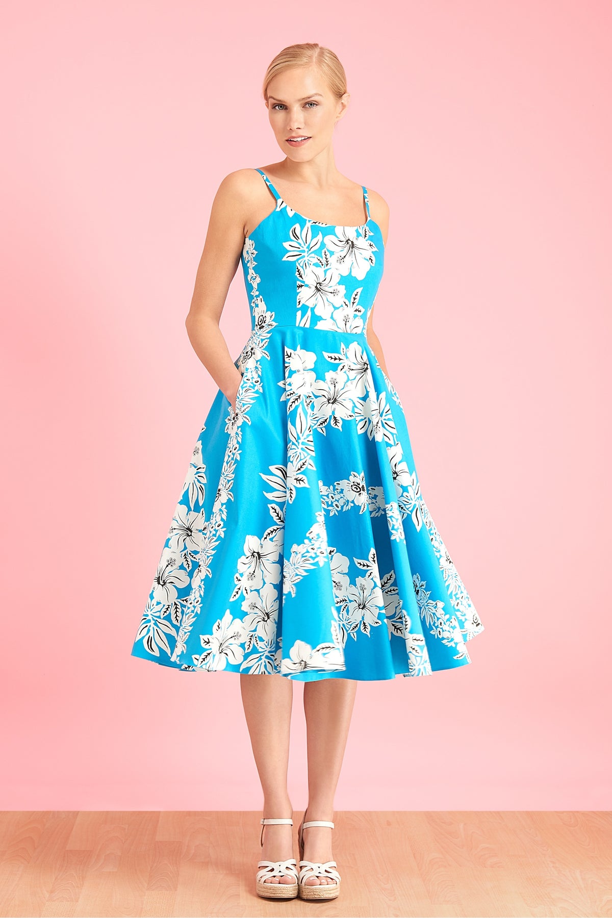 Priscilla Hawaiian Midi Swing Dress
