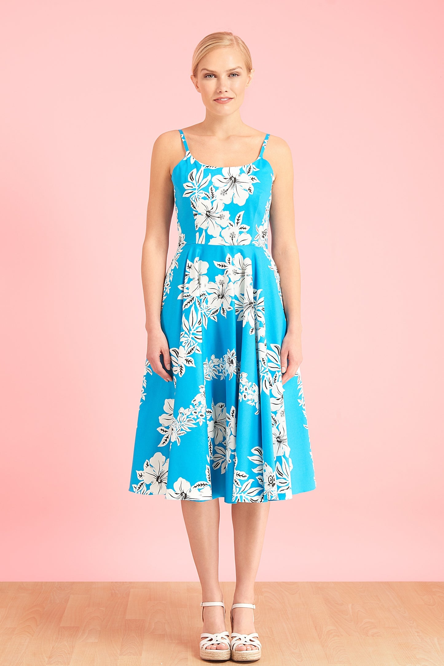 Priscilla Hawaiian Midi Swing Dress