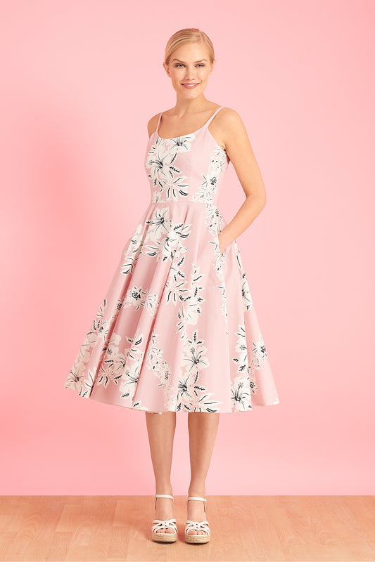 Priscilla Hawaiian Midi Swing Dress