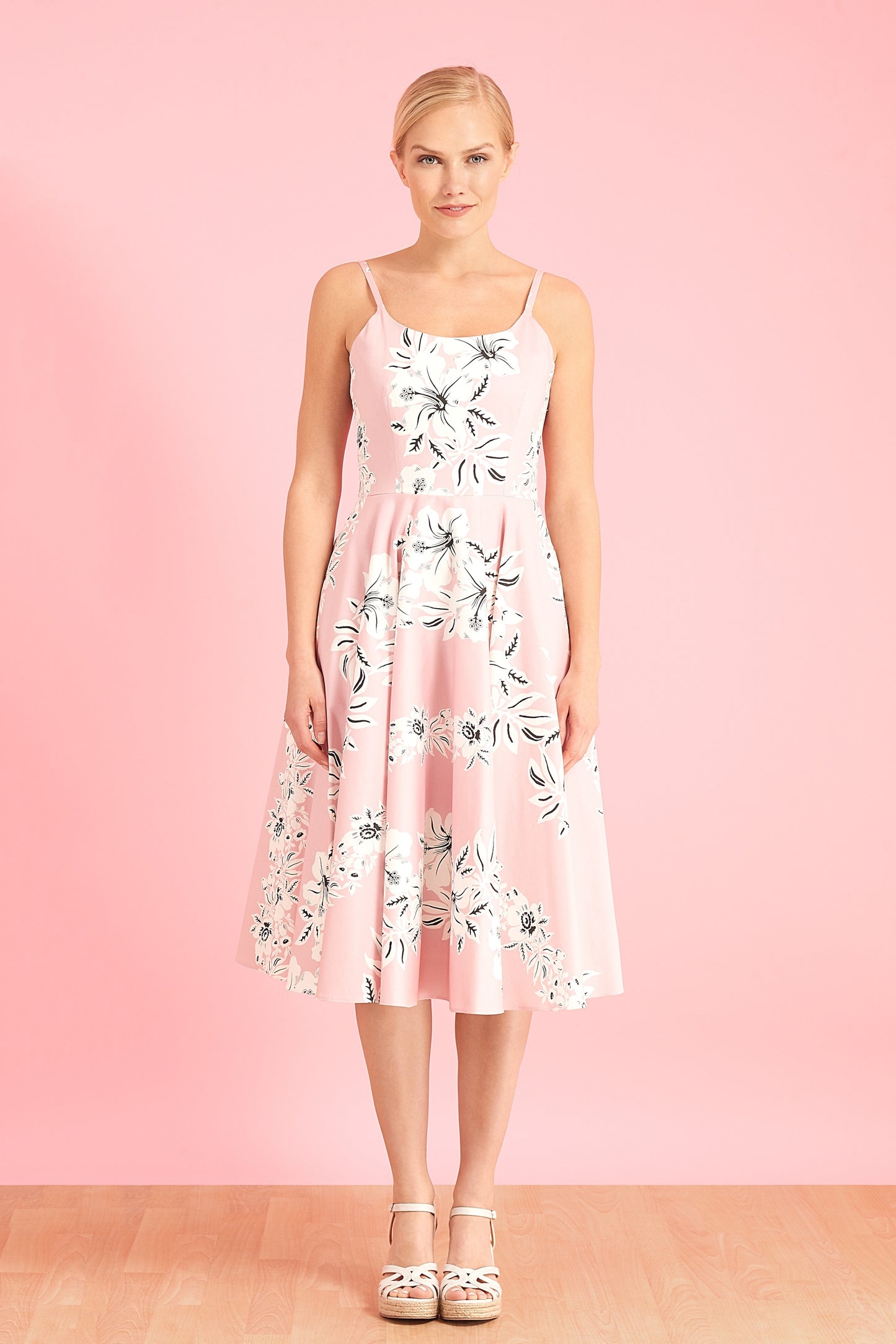 Priscilla Hawaiian Midi Swing Dress