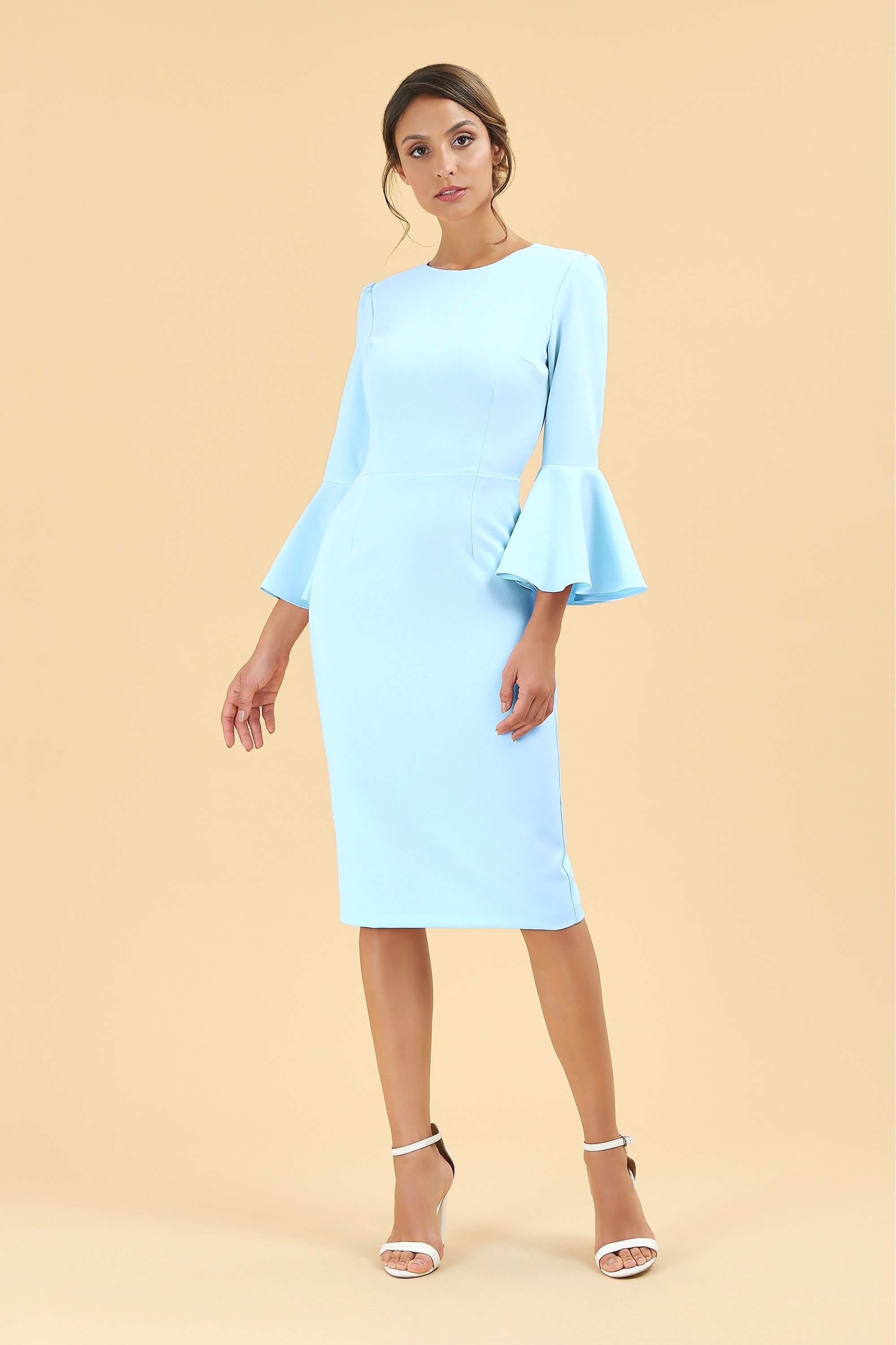 Gia Oversized Fluted Sleeve Pencil Dress