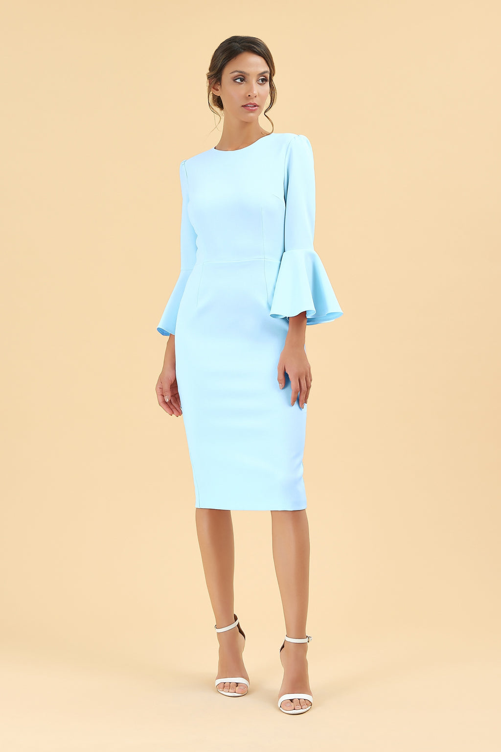 Gia Oversized Fluted Sleeve Pencil Dress
