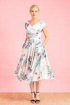 Hourglass Hawaiian Georgette Swing Dress