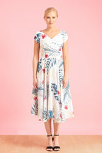 Hourglass Hawaiian Georgette Swing Dress