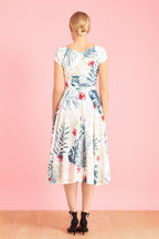 Hourglass Hawaiian Georgette Swing Dress