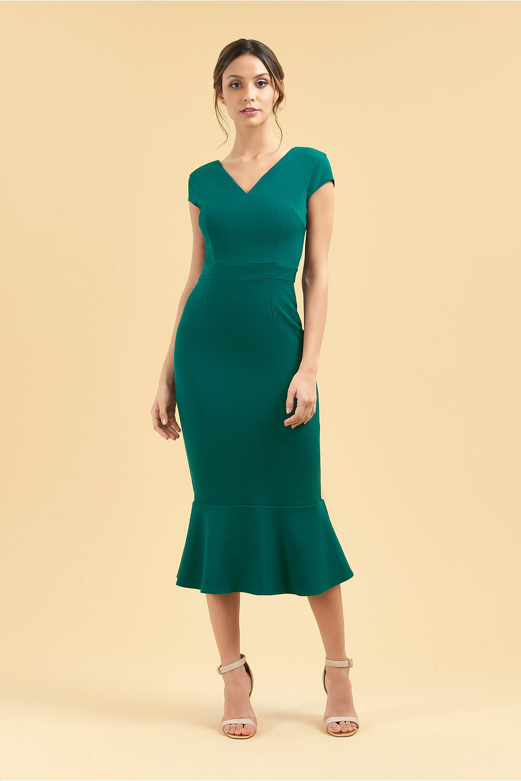 Katya Cap Sleeve Midi Dress