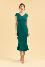 Katya Cap Sleeve Midi Dress