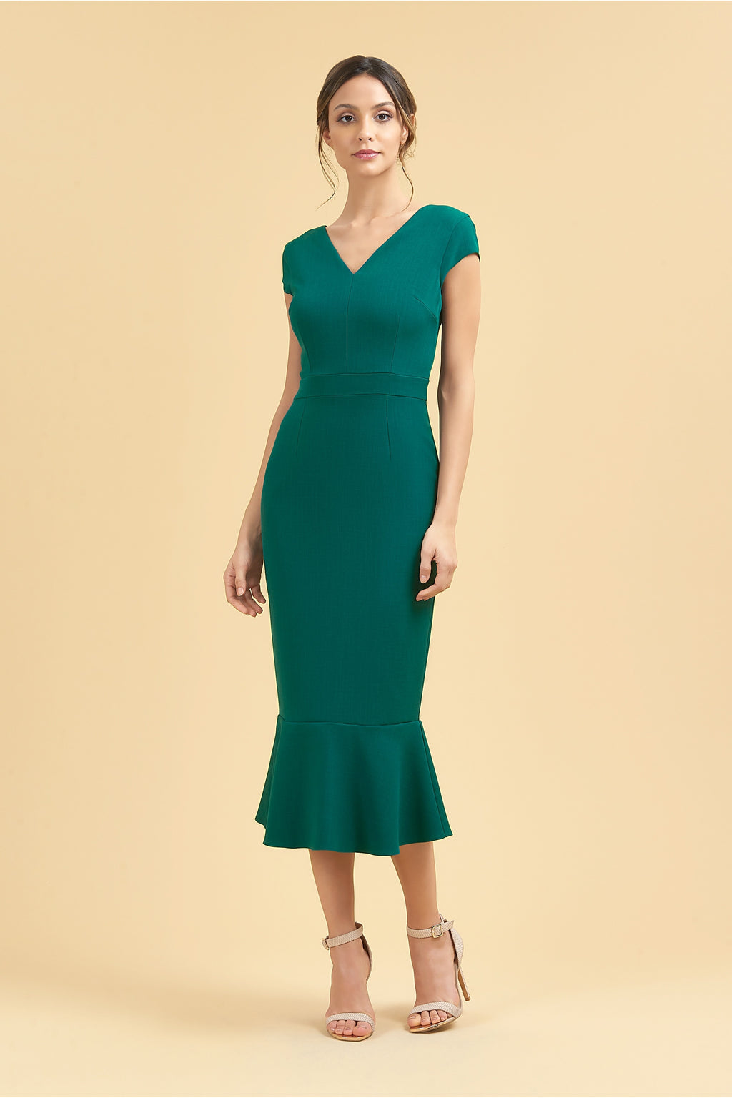 Katya Cap Sleeve Midi Dress
