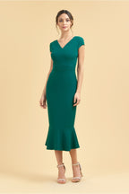 Katya Cap Sleeve Midi Dress