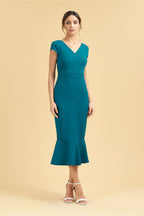 Katya Cap Sleeve Midi Dress