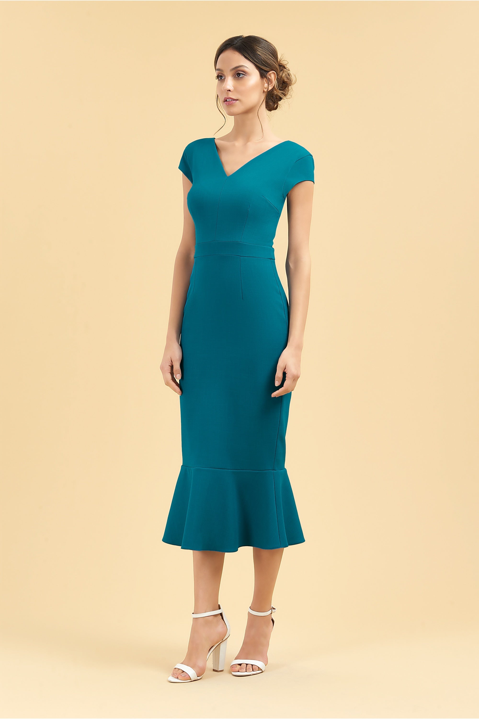 Katya Cap Sleeve Midi Dress
