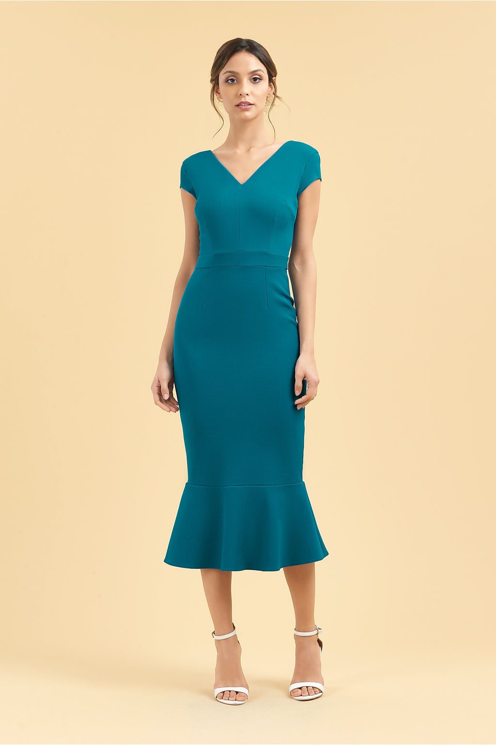 Katya Cap Sleeve Midi Dress