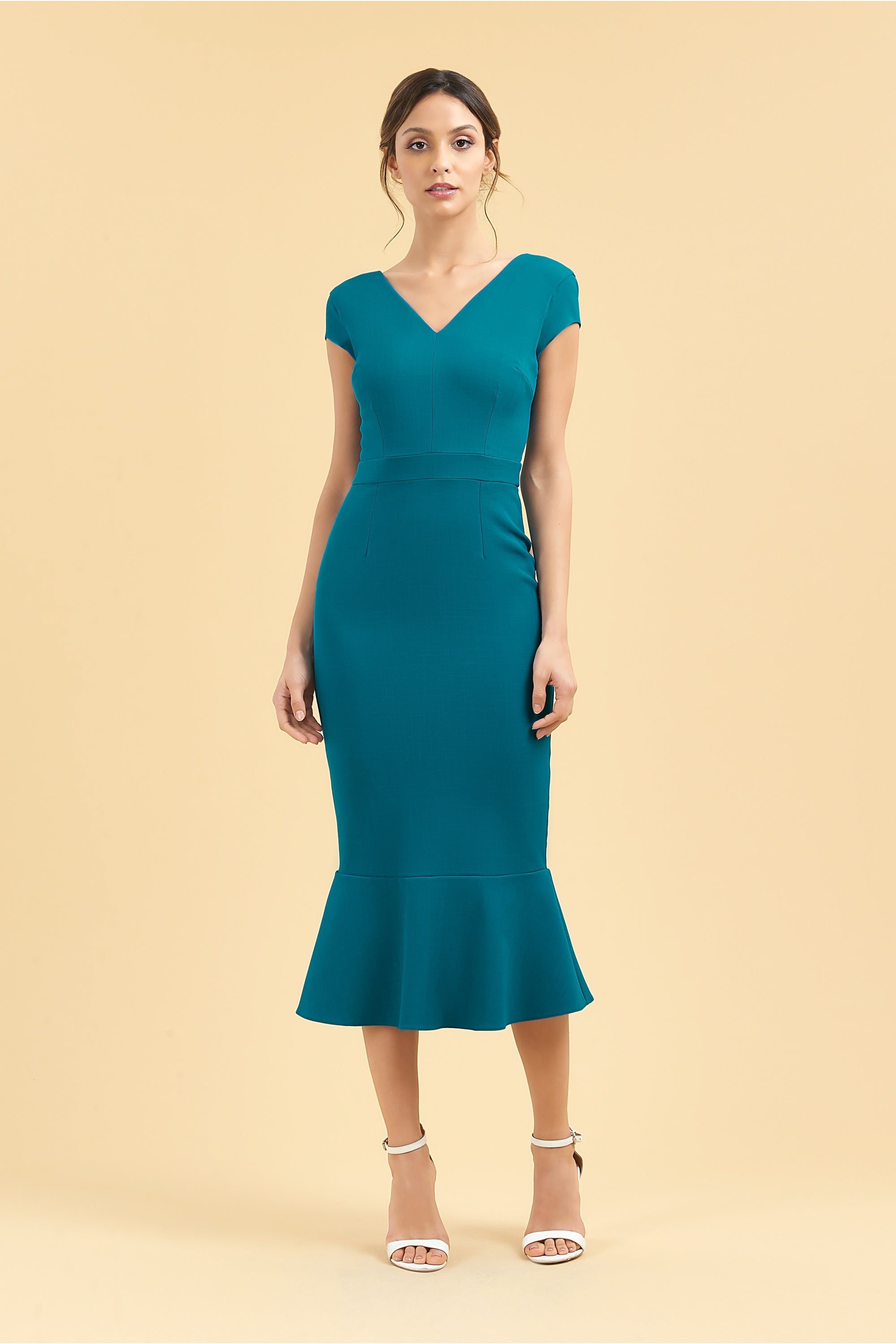 Katya Cap Sleeve Midi Dress