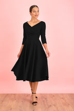 Hourglass 3/4 Sleeve Swing Dress