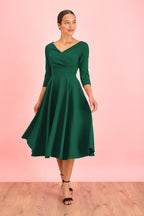 Hourglass 3/4 Sleeve Swing Dress