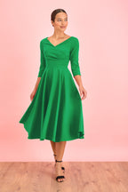 Hourglass 3/4 Sleeve Swing Dress