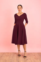 Hourglass 3/4 Sleeve Swing Dress