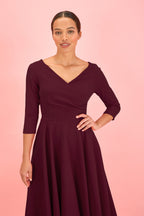Hourglass 3/4 Sleeve Swing Dress