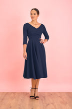 Hourglass 3/4 Sleeve Swing Dress