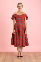 Tilly Tartan Off The Shoulder Prom Dress
