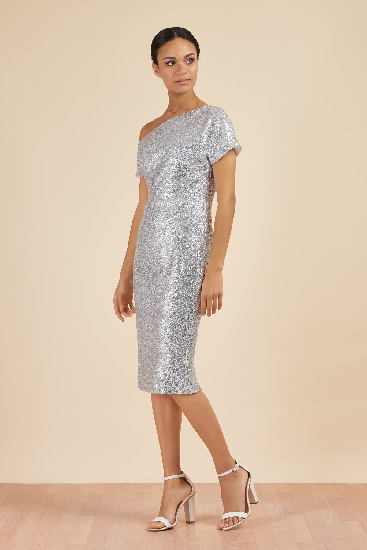 Eva Off Shoulder Sequin Dress