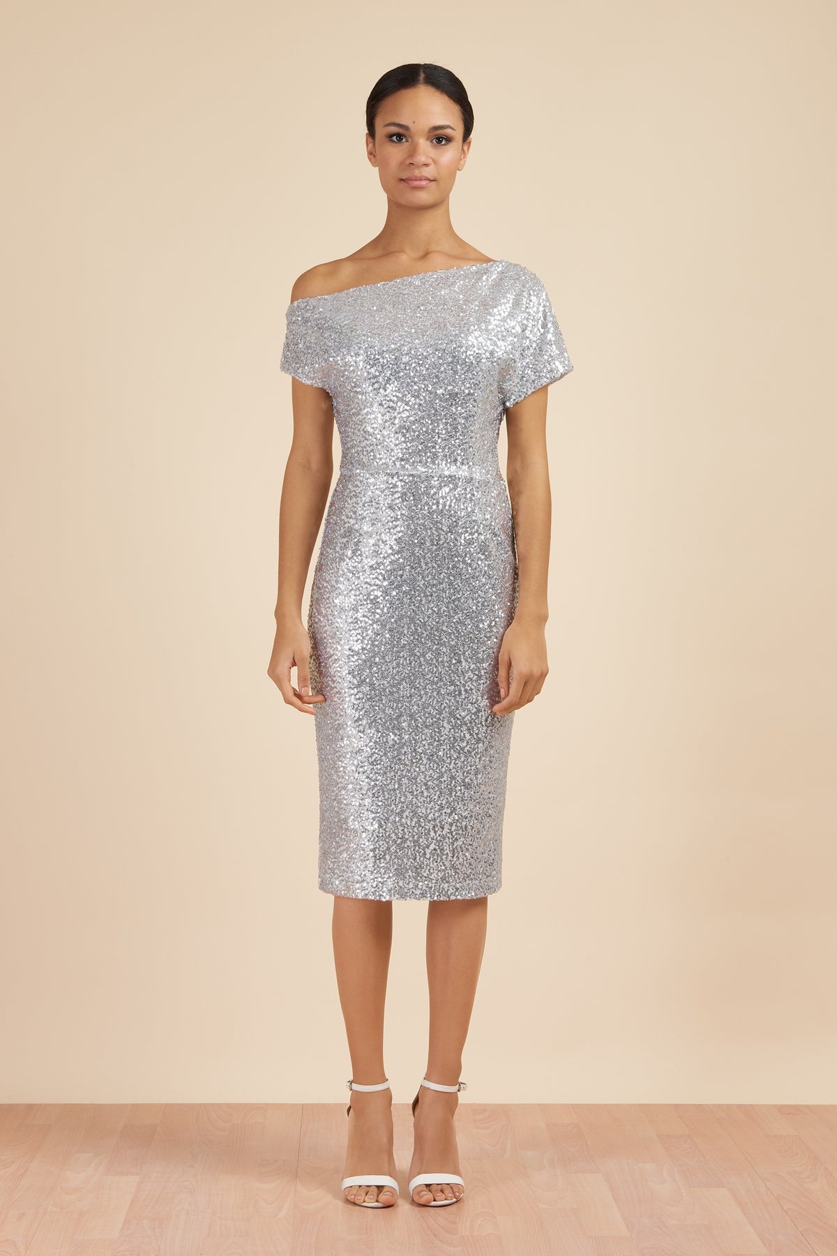 Eva Off Shoulder Sequin Dress