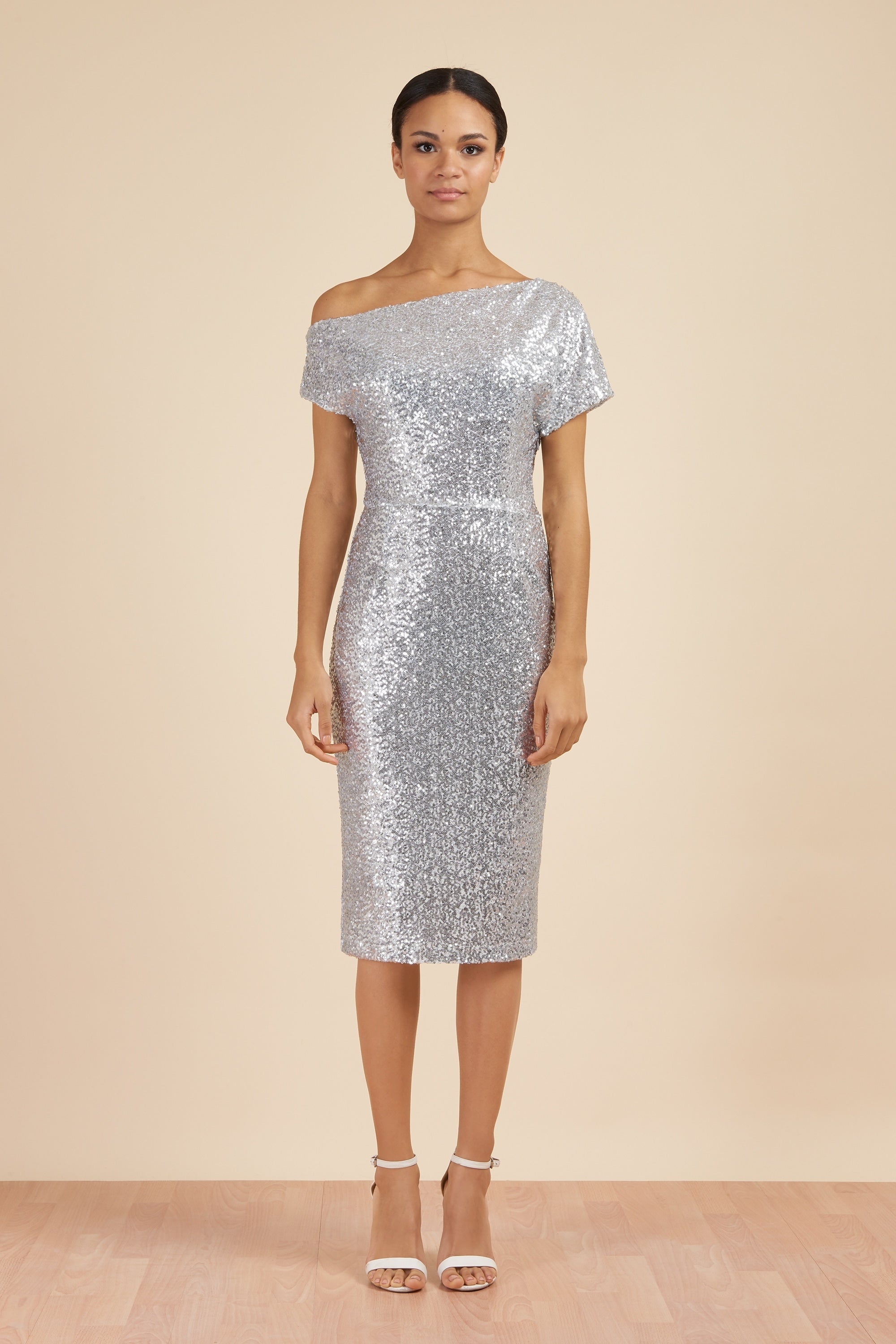 Eva Off Shoulder Sequin Dress