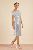 Eva Off Shoulder Sequin Dress