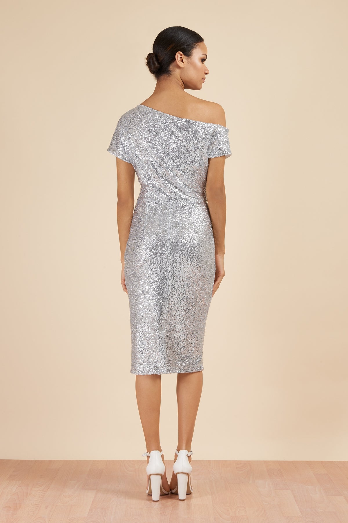 Eva Off Shoulder Sequin Dress