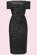 Dani Sequin Bardot Pencil Dress