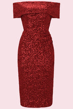 Dani Sequin Bardot Pencil Dress