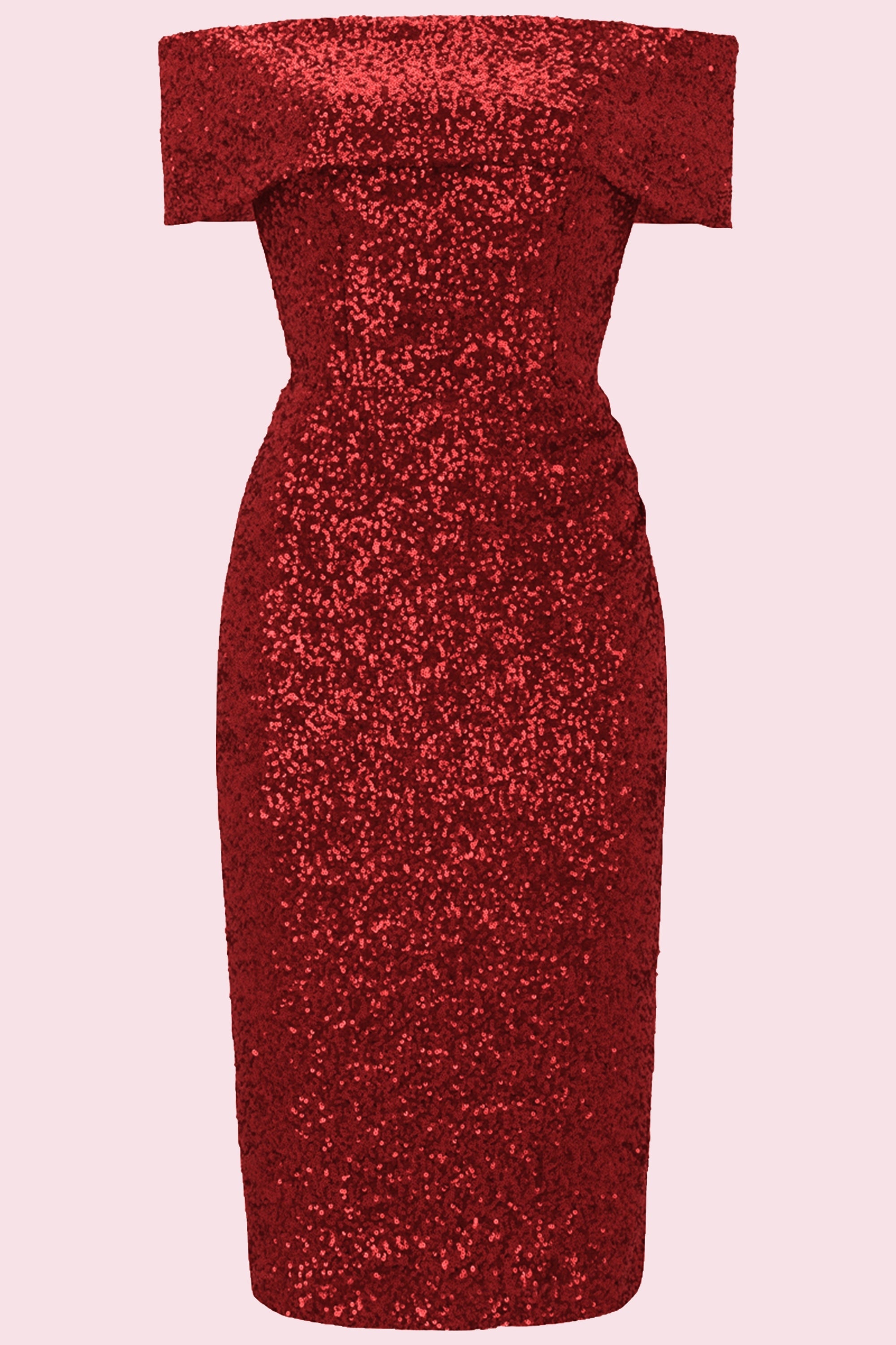 Dani Sequin Bardot Pencil Dress
