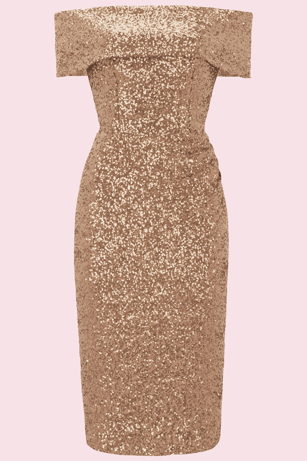 Dani Sequin Bardot Pencil Dress