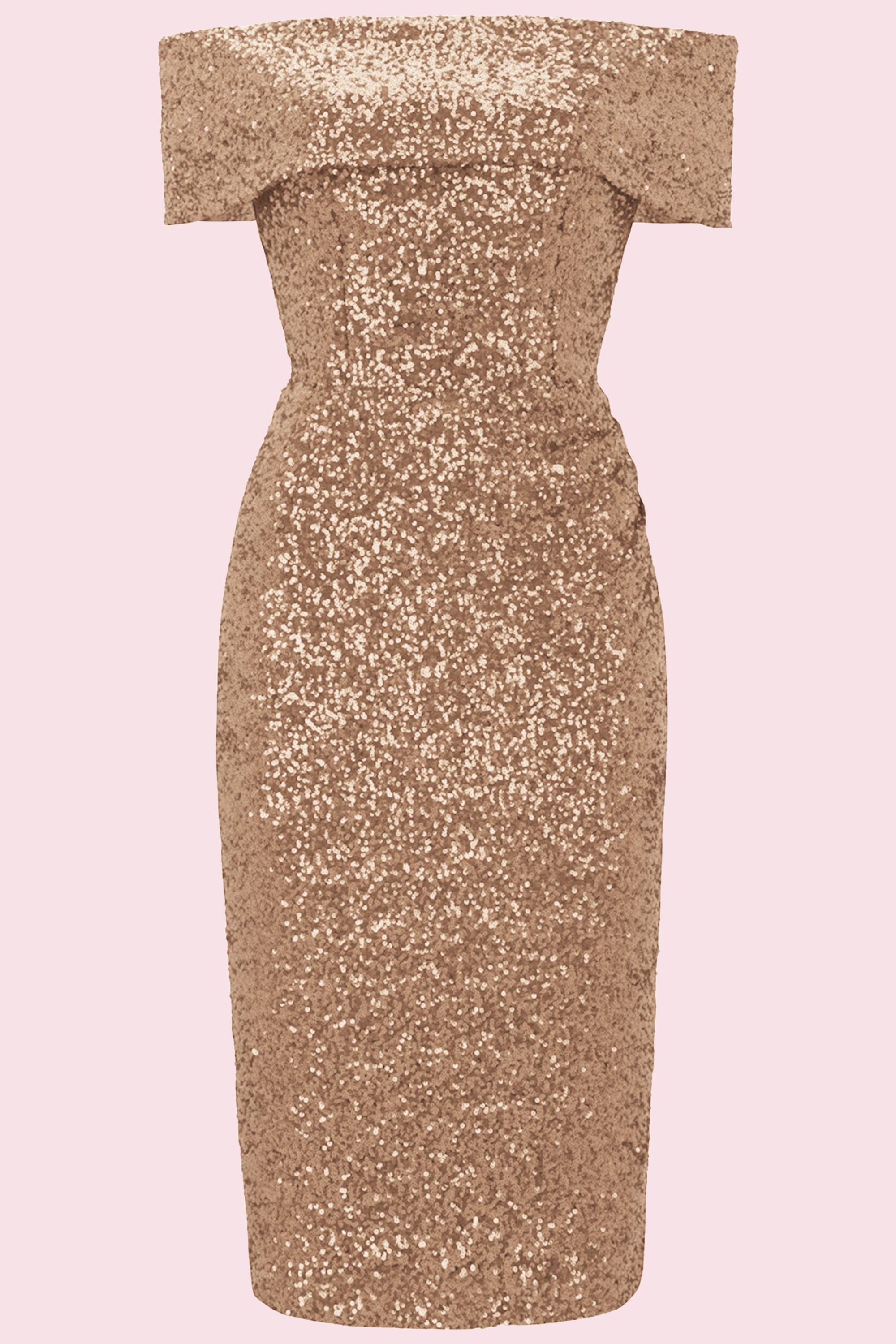 Dani Sequin Bardot Pencil Dress
