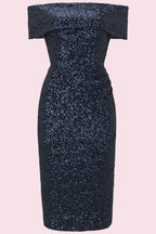 Dani Sequin Bardot Pencil Dress