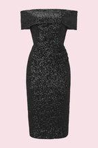 Dani Sequin Bardot Pencil Dress
