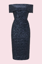 Dani Sequin Bardot Pencil Dress