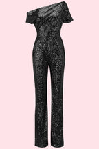 Eva Off Shoulder Sequin Jumpsuit