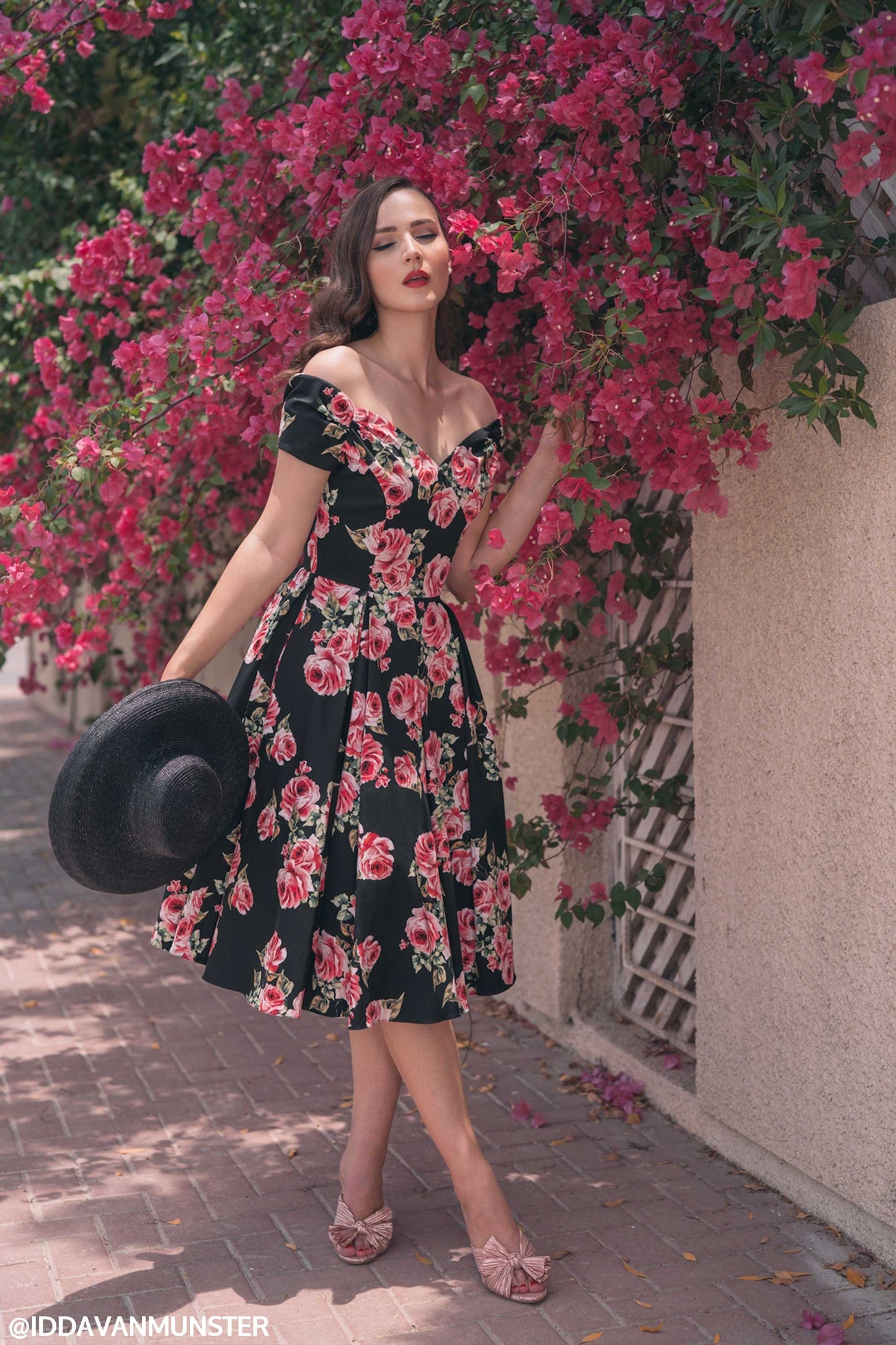 Fatale Vintage Rose Off The Shoulder Prom Dress