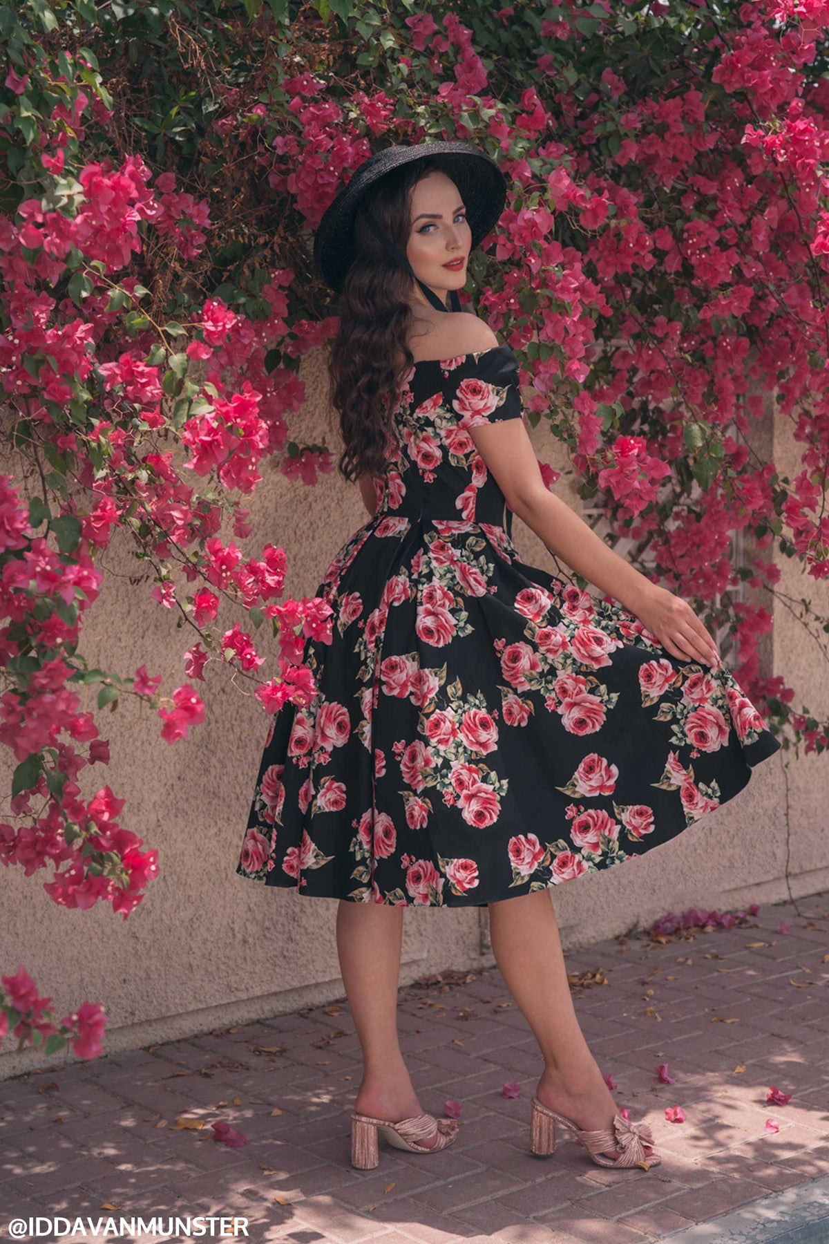 Fatale Vintage Rose Off The Shoulder Prom Dress